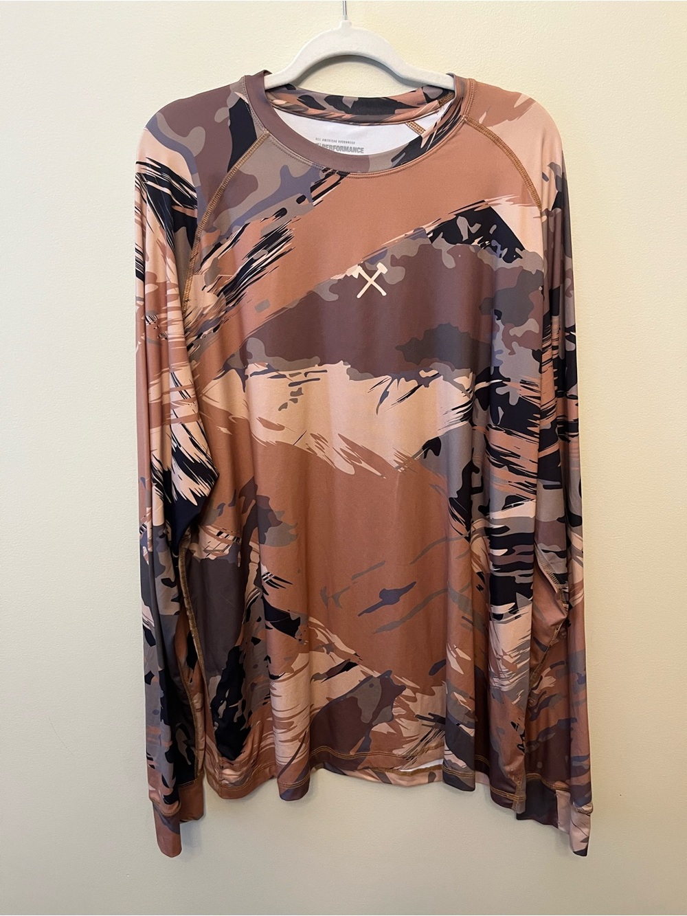 All American Roughneck Long Sleeve Performance Shirt Men's Size 2XL Brown Camo